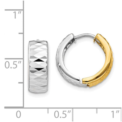 14K Bicolor Strukturiert Creolen