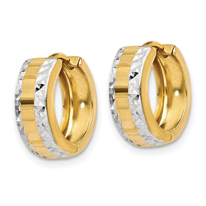 14K Gelb & Rhodium Klappbar Creolen