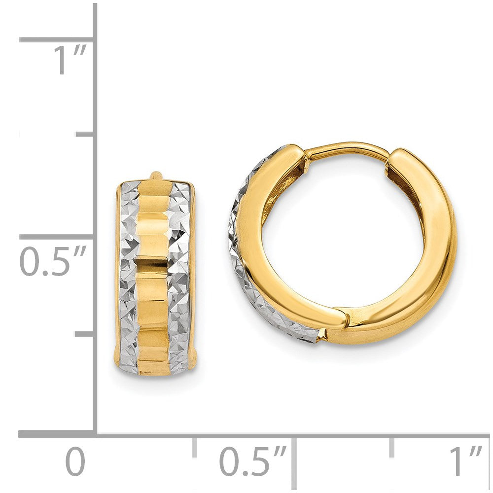 14K Gelb & Rhodium Klappbar Creolen