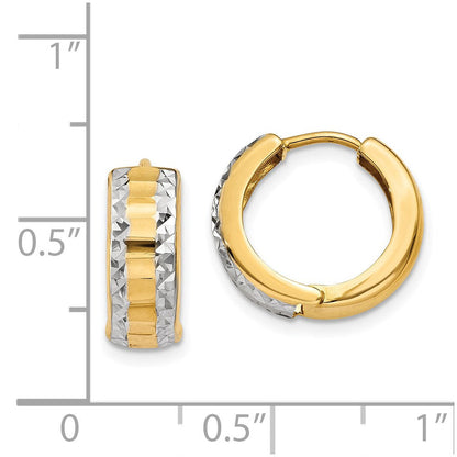 14K Gelb & Rhodium Klappbar Creolen