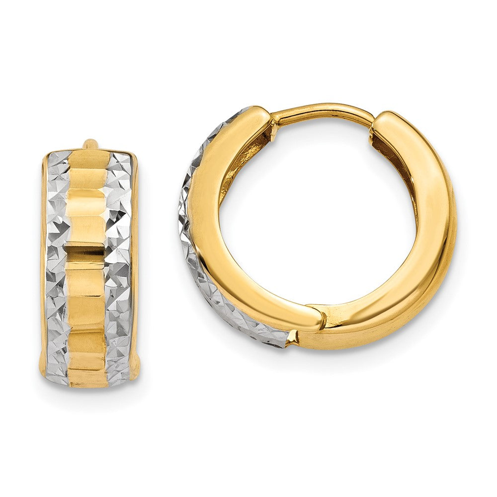 14K Gelb & Rhodium Klappbar Creolen