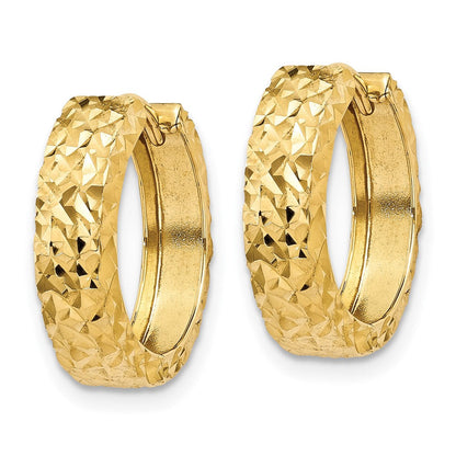 14K Gelbgold Diamantiert Klappbar Creolen