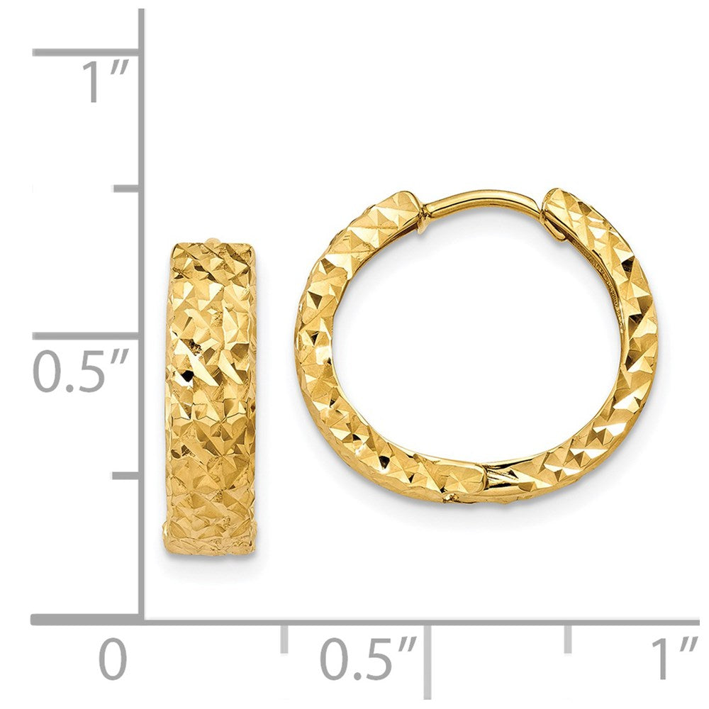 14K Gelbgold Diamantiert Klappbar Creolen