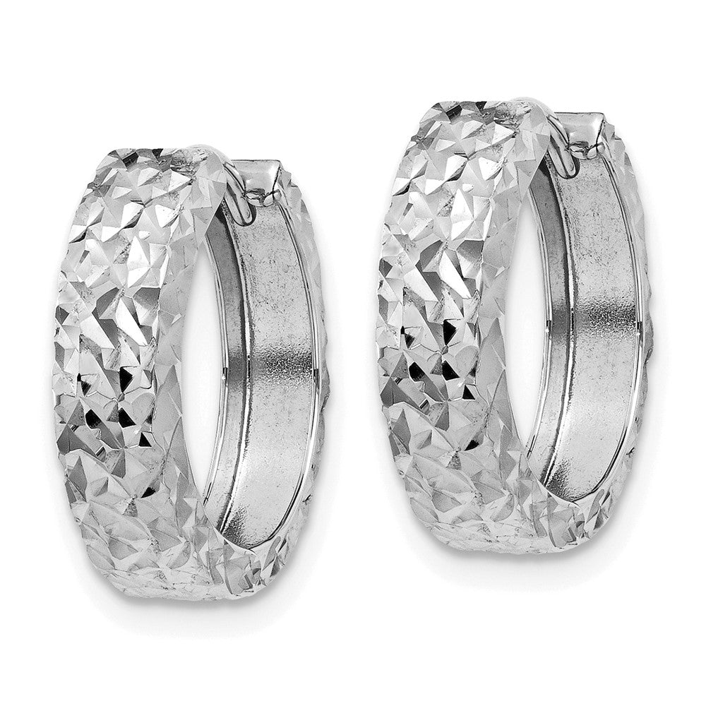 14K Weißgold Diamantiert Klappbar Creolen