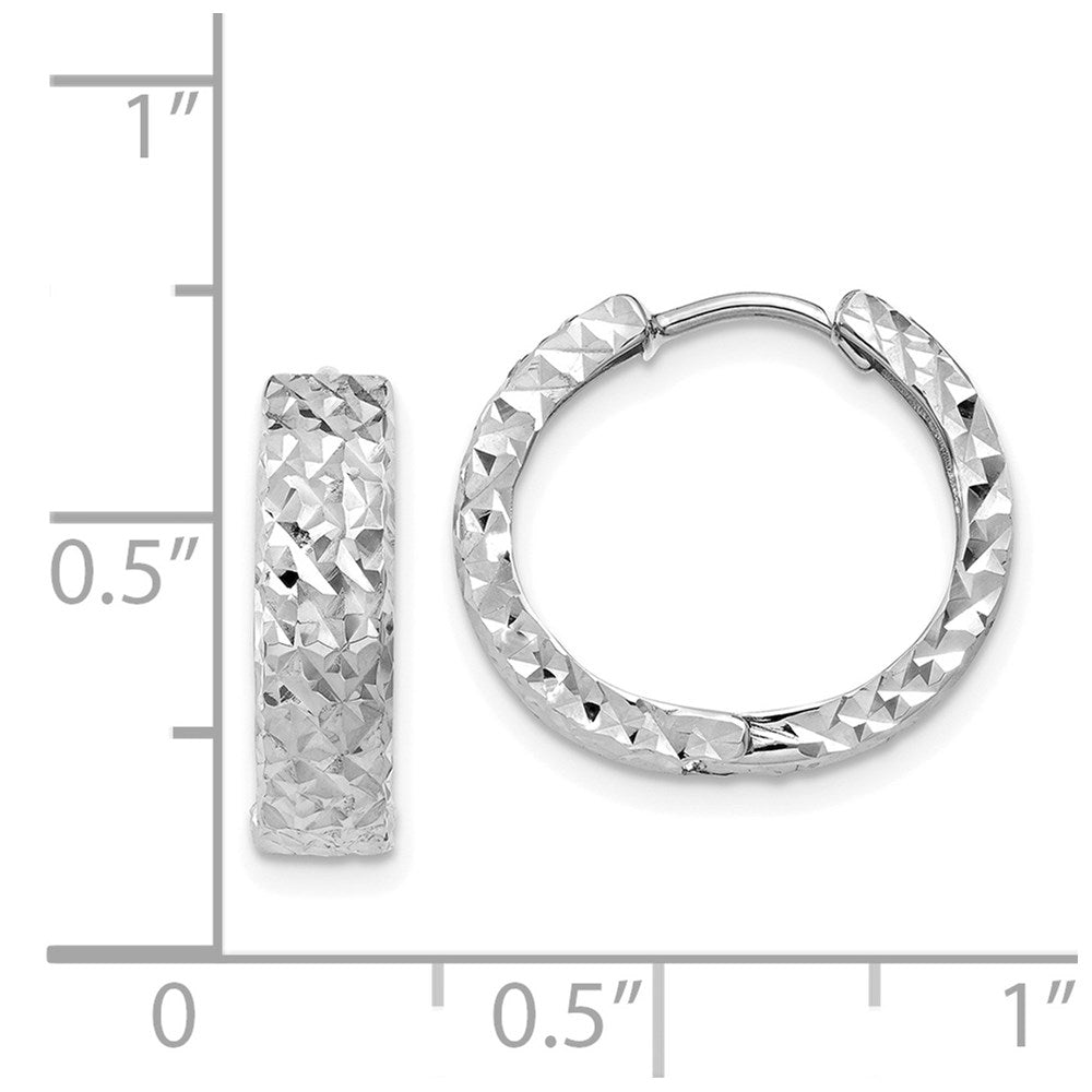 14K Weißgold Diamantiert Klappbar Creolen