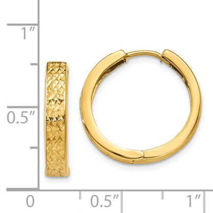 14K Gelbgold Diamantiert Klappbar Creolen