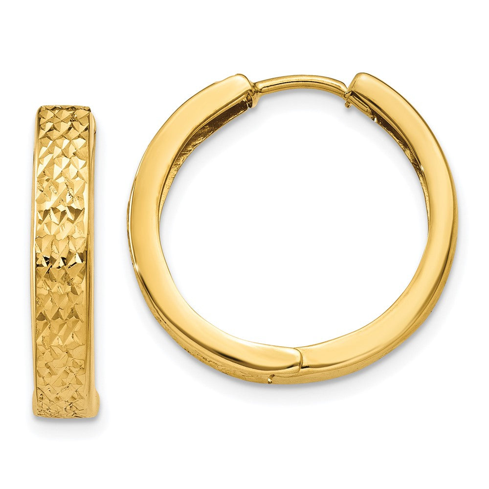 14K Gelbgold Diamantiert Klappbar Creolen