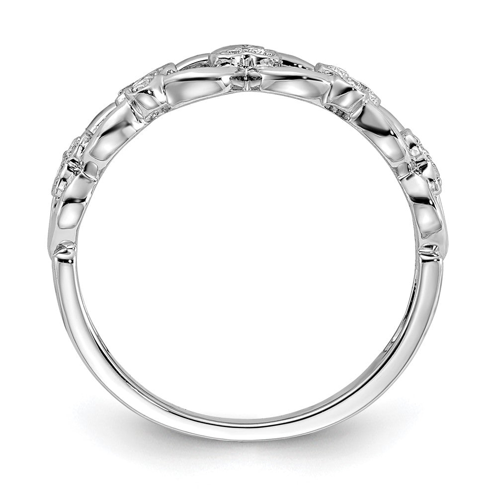 14K Weißgold Ring mit natürlichen Diamanten