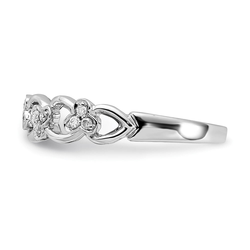 14K Weißgold Ring mit natürlichen Diamanten