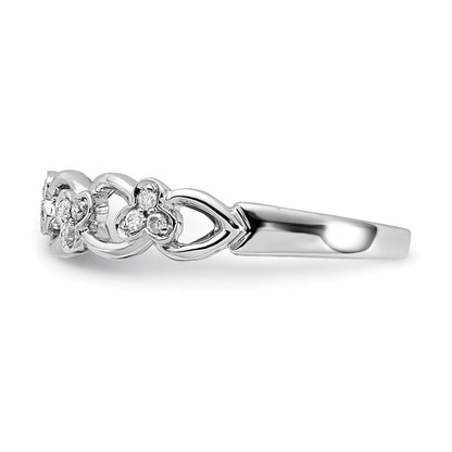 14K Weißgold Ring mit natürlichen Diamanten