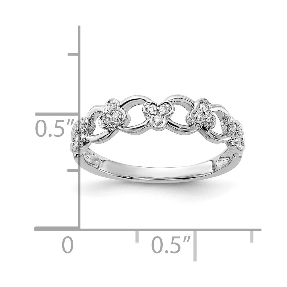 14K Weißgold Ring mit natürlichen Diamanten
