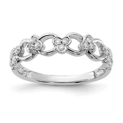 14K Weißgold Ring mit natürlichen Diamanten