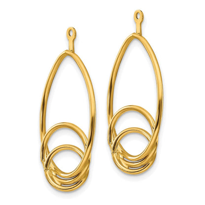 14K Gelbgold Poliert Fantasie Tropfen Ohrring Jacken