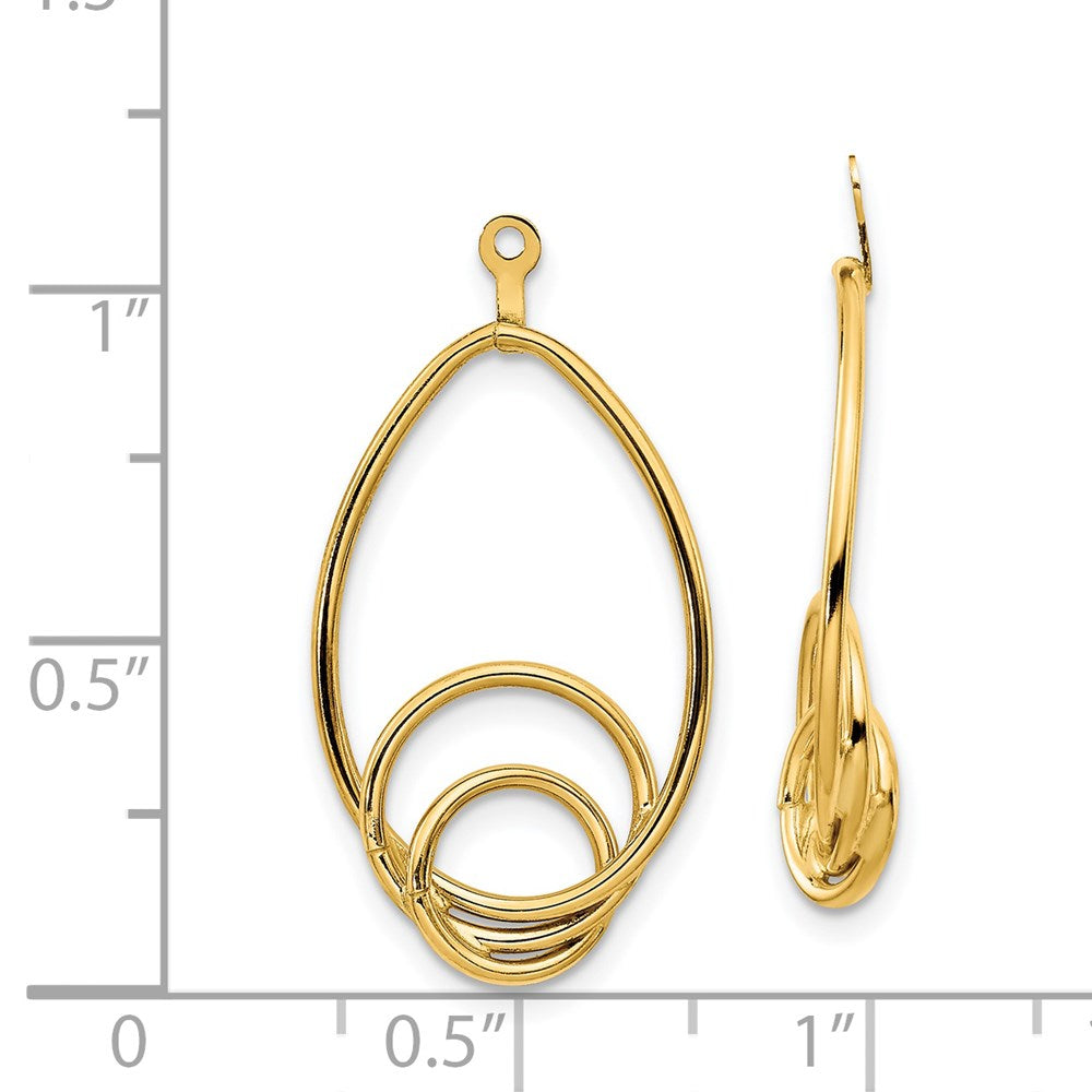 14K Gelbgold Poliert Fantasie Tropfen Ohrring Jacken