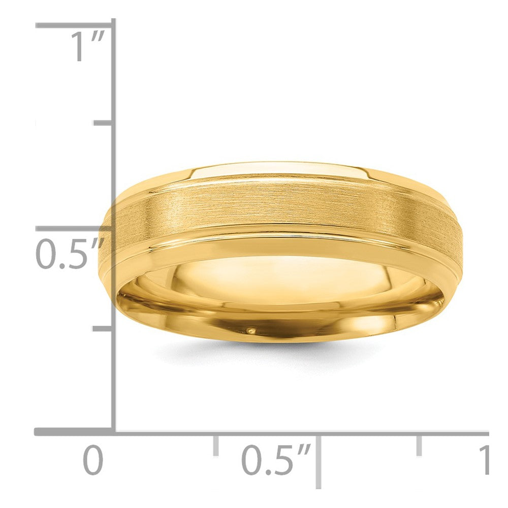14K Roségold Standard Comfort Fit gebürsteter Satin Fancy Ring