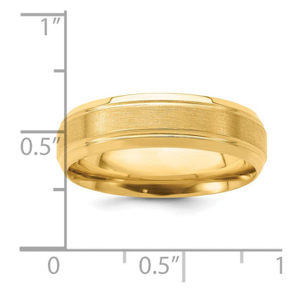 14K Roségold Standard Comfort Fit gebürsteter Satin Fancy Ring