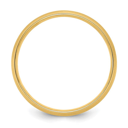 14K Gelbgold 6 mm Ehering mit Standardgewicht, Komfort-Passform und gebürsteter/polierter Mittellinie