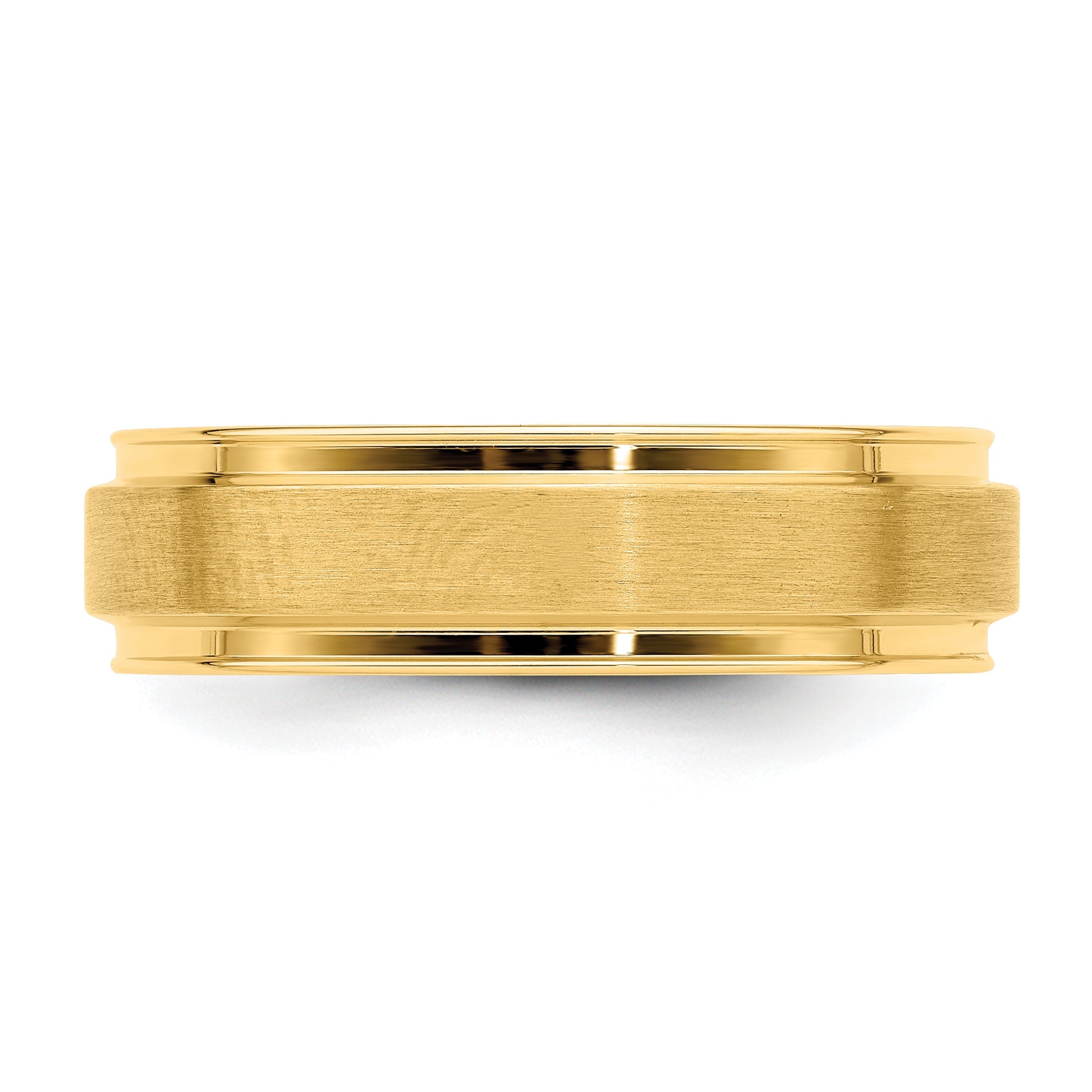 14K Gelbgold 6 mm Ehering mit Komfort-Passform, schwerer Ausführung und mattierter Satin-Oberfläche