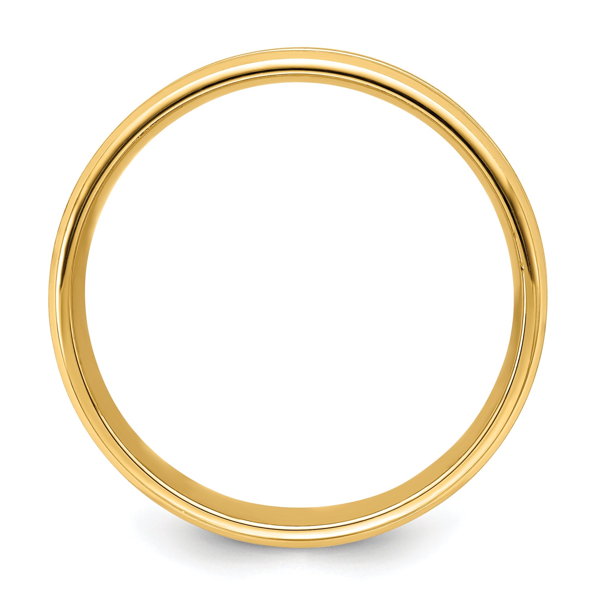 14K Gelbgold 6 mm Ehering mit hohem Gewicht, Komfort-Passform, gebürstet-satiniert mit Mittelrille