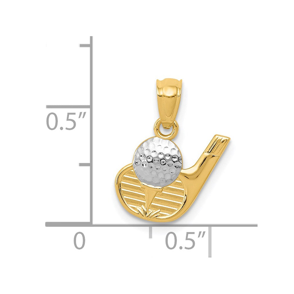 14K Gelb & Rhodium 14K und Rhodium Golf Anhänger