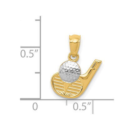 14K Gelb & Rhodium 14K und Rhodium Golf Anhänger