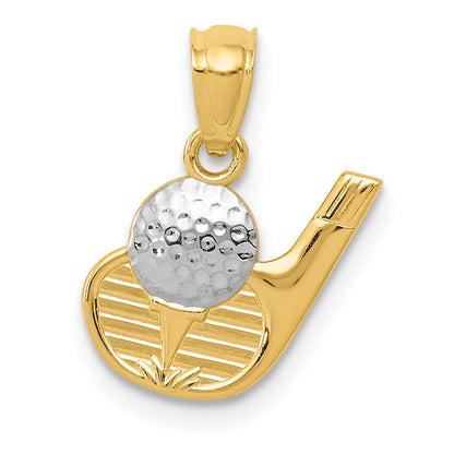 14K Gelb & Rhodium 14K und Rhodium Golf Anhänger
