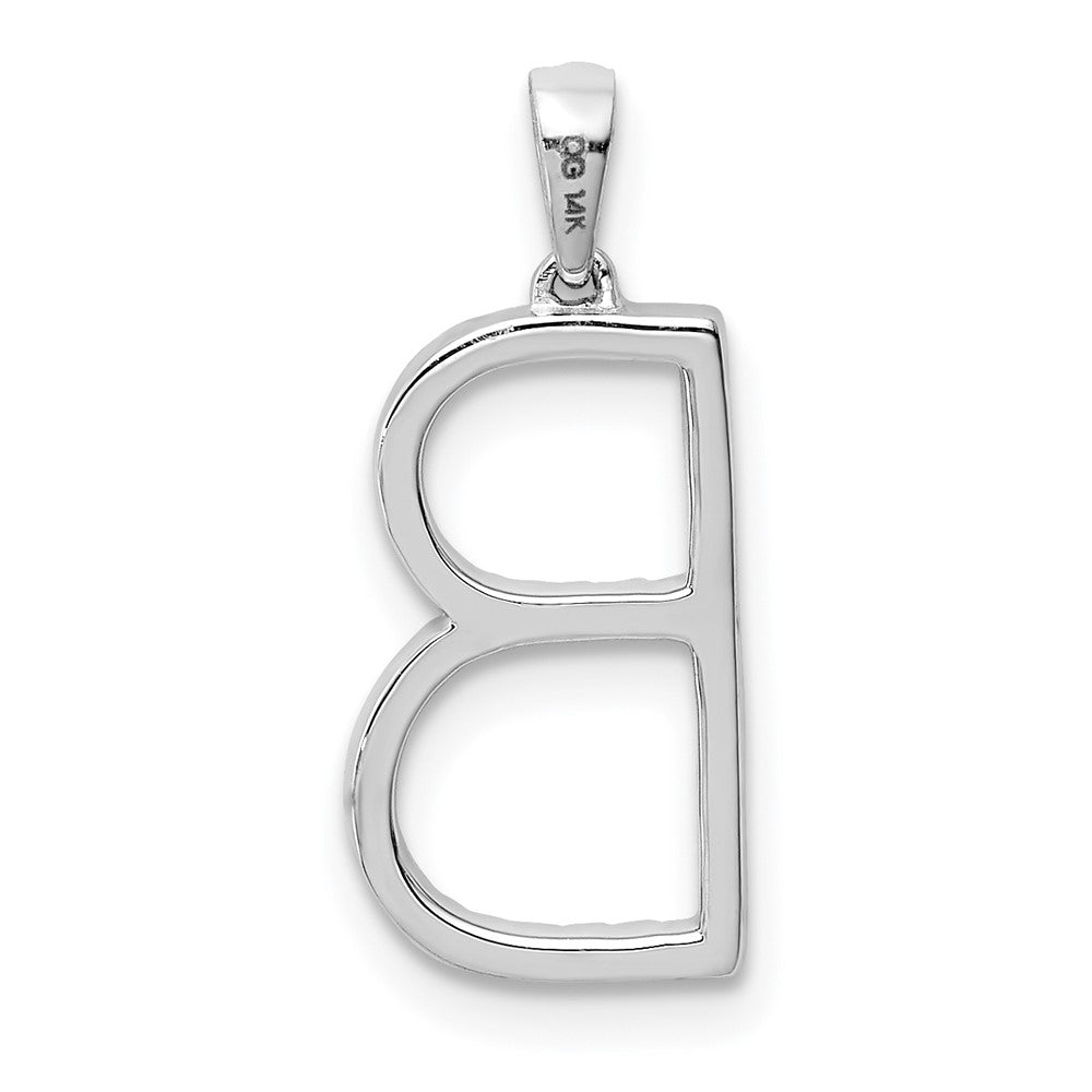 14K Weißgold Diamant-Buchstabe-B-Anhänger