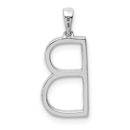 14K Weißgold Diamant-Buchstabe-B-Anhänger