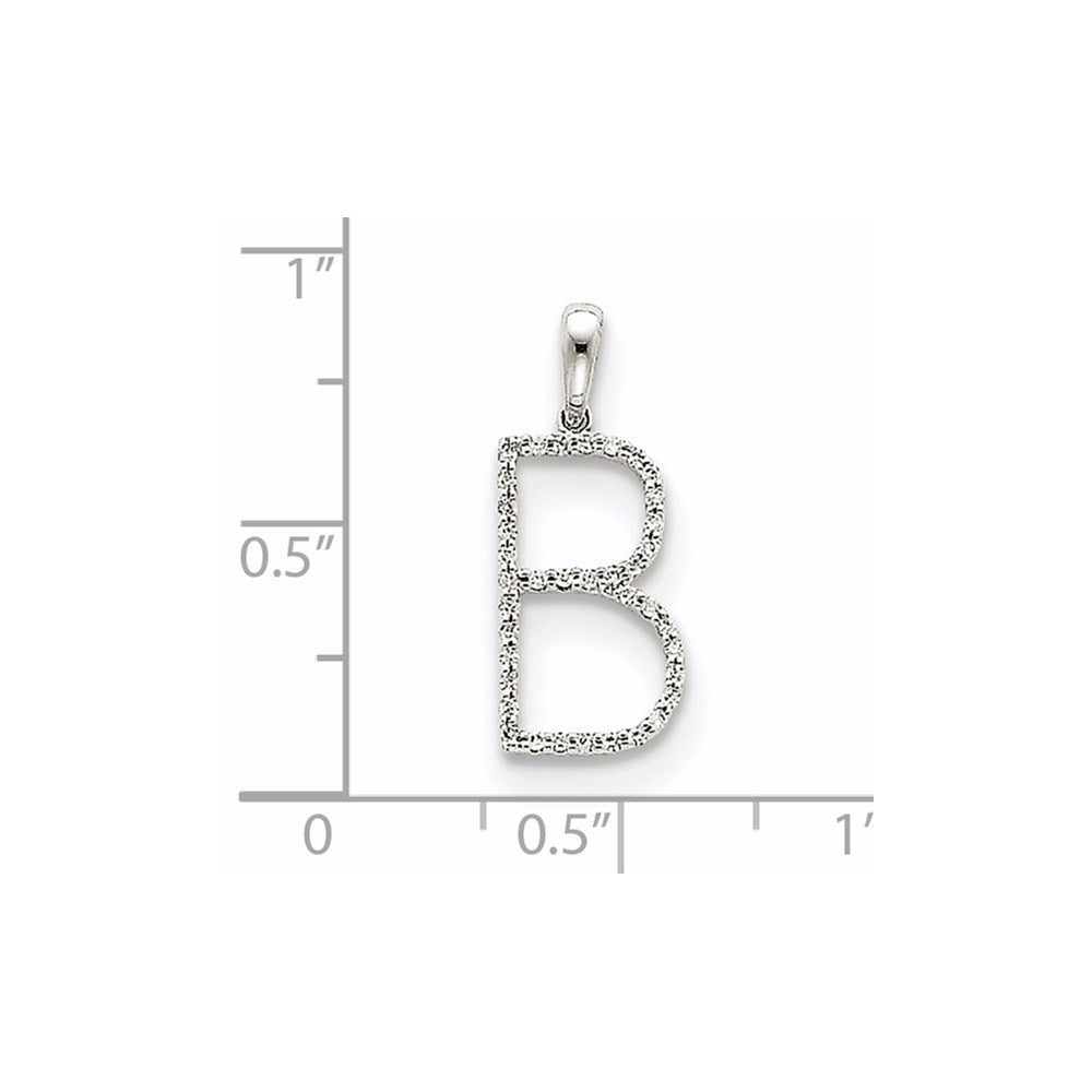 14K Weißgold Diamant-Buchstabe-B-Anhänger