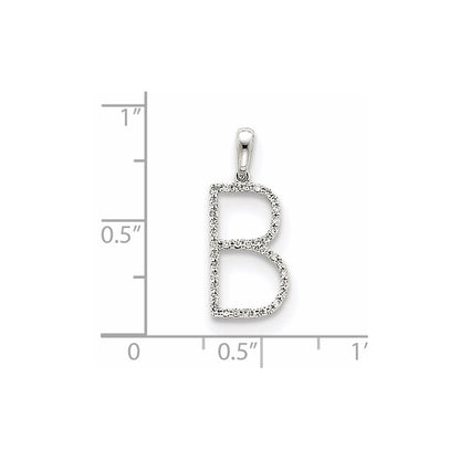 14K Weißgold Diamant-Buchstabe-B-Anhänger