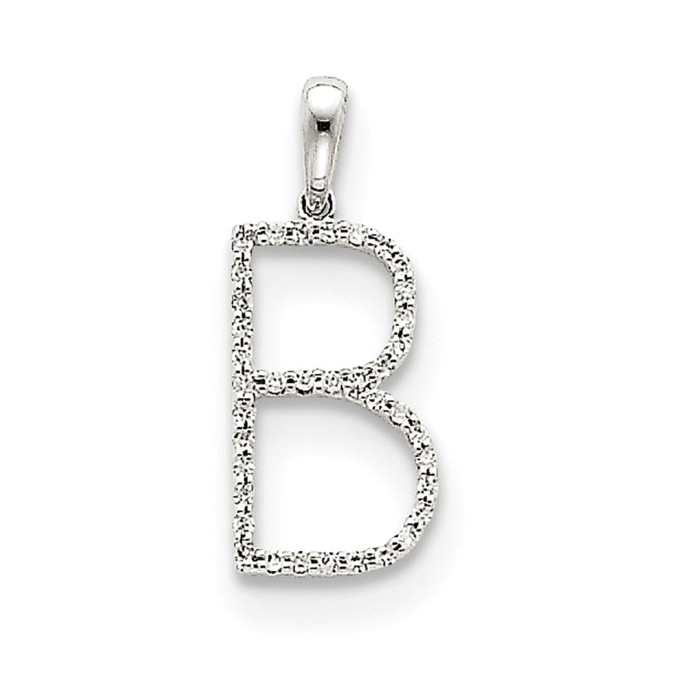 14K Weißgold Diamant-Buchstabe-B-Anhänger