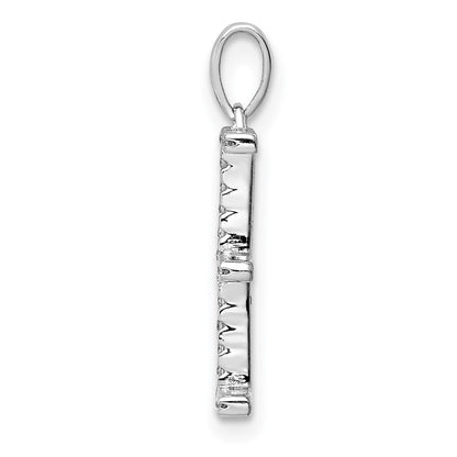 14K Weißgold Diamant-Anhänger Buchstabe E