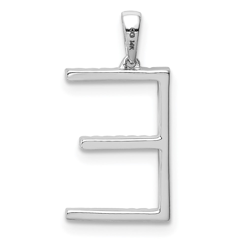 14K Weißgold Diamant-Anhänger Buchstabe E