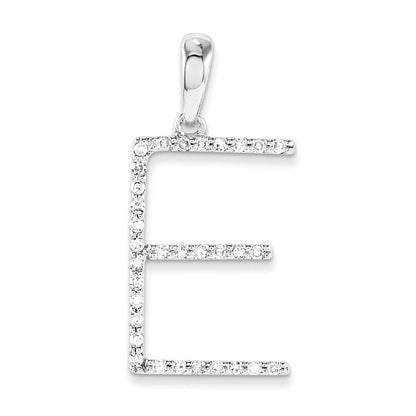 14K Weißgold Diamant-Anhänger Buchstabe E