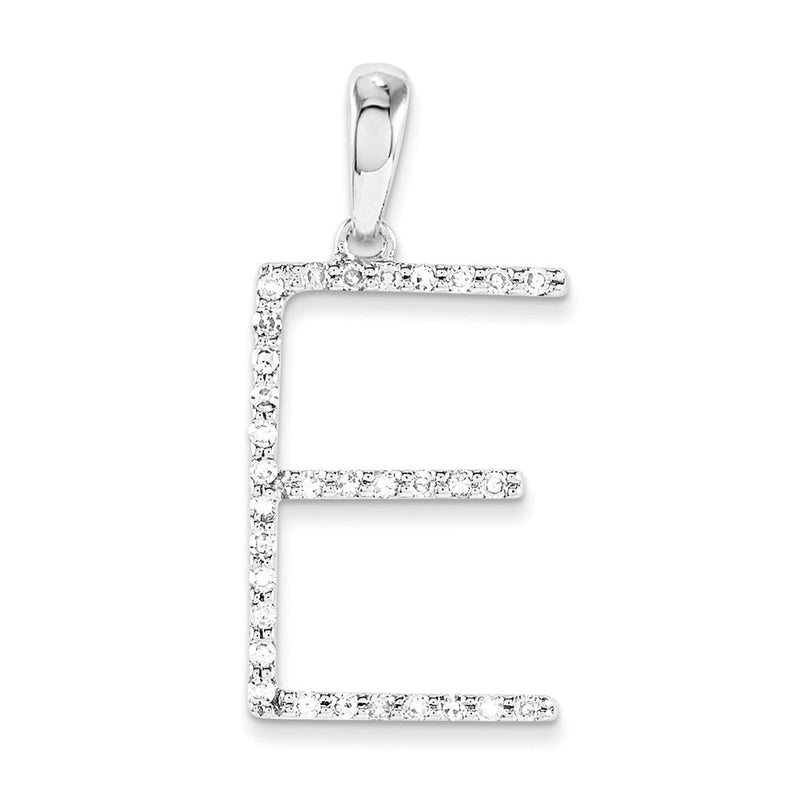 14K Weißgold Diamant-Anhänger Buchstabe E