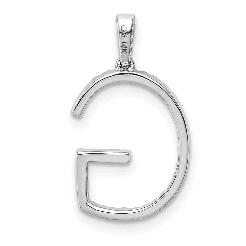 14K Weißgold Diamant-Anhänger mit Initiale „G“