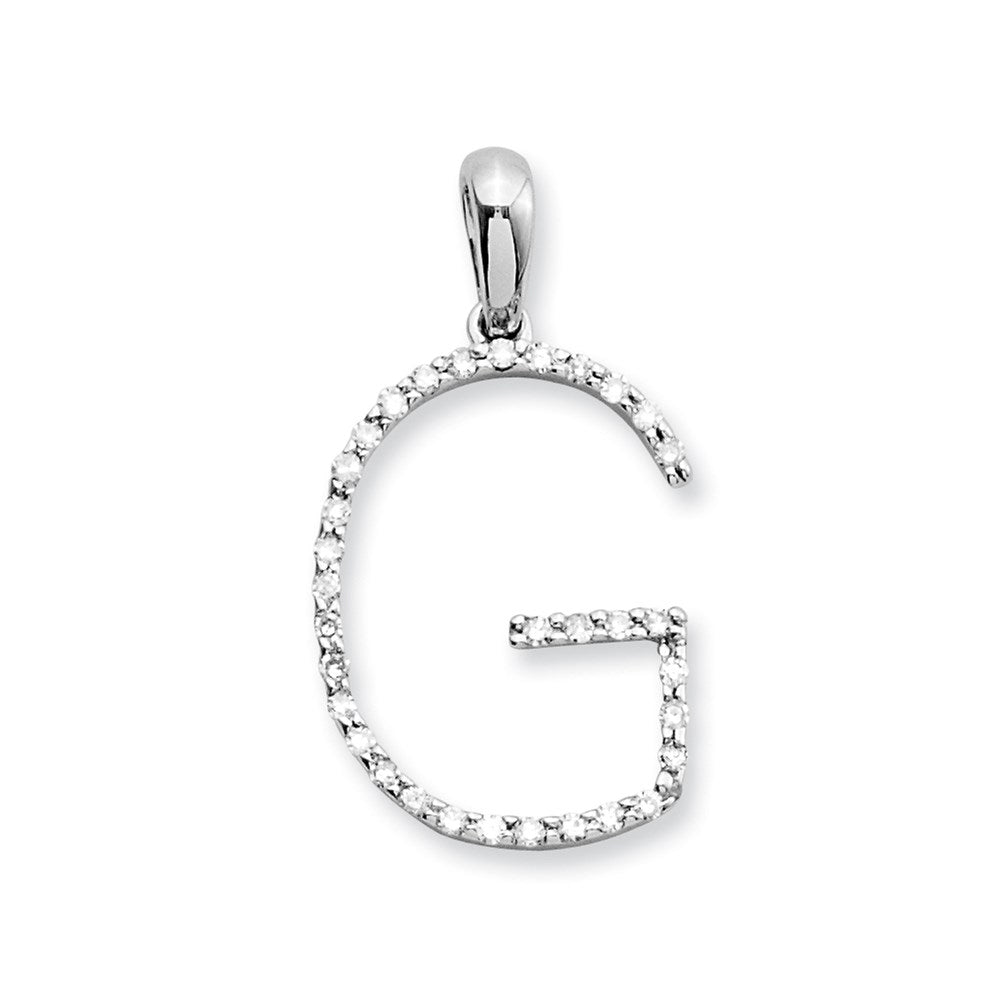 14K Weißgold Diamant-Anhänger mit Initiale „G“