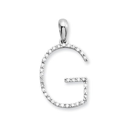 14K Weißgold Diamant-Anhänger mit Initiale „G“