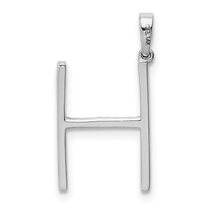 14K Weißgold Diamant-Anhänger Buchstabe H