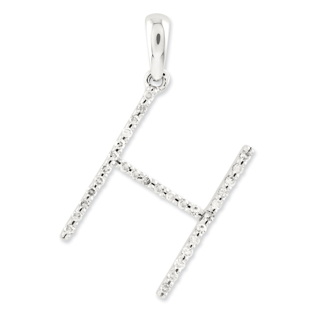 14K Weißgold Diamant-Anhänger Buchstabe H