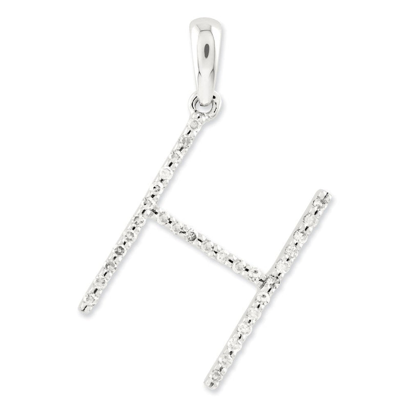 14K Weißgold Diamant-Anhänger Buchstabe H