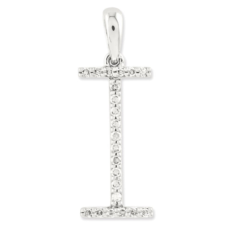 14K Weißgold Diamant-Anhänger Initiale I