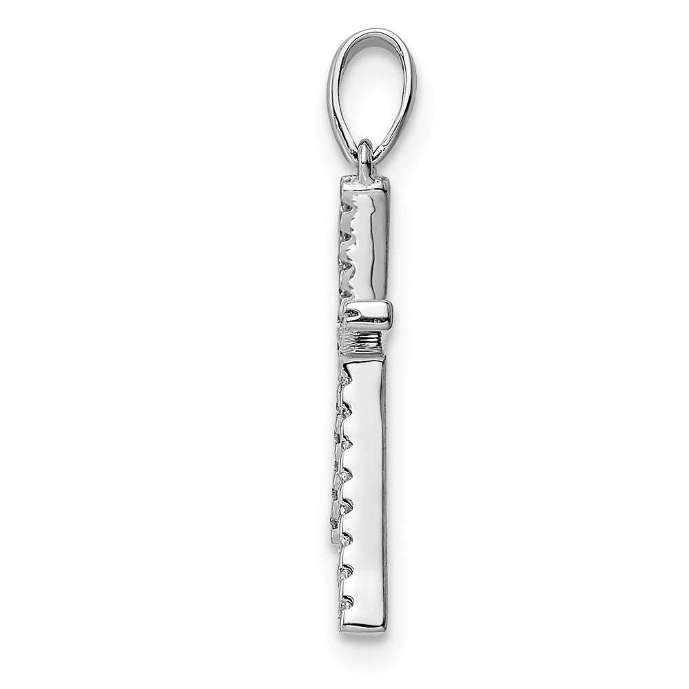 14K Weißgold Diamant-Anhänger Buchstabe K