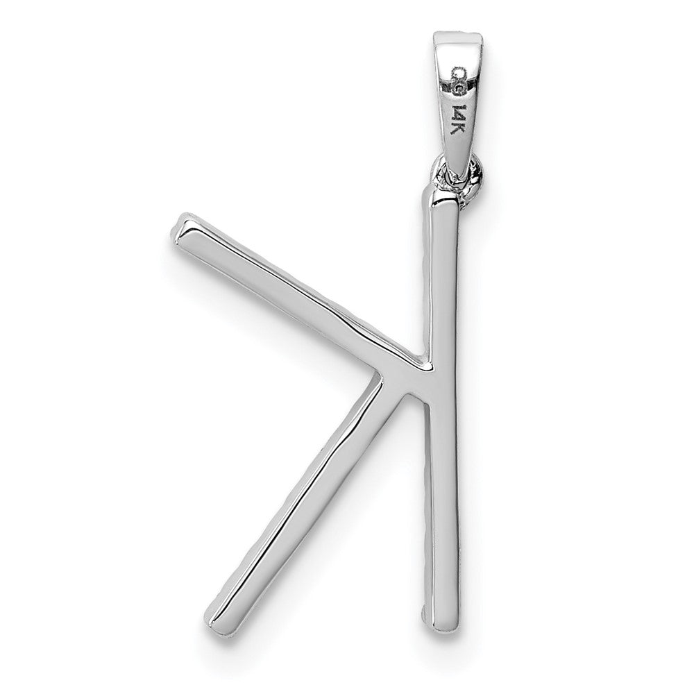 14K Weißgold Diamant-Anhänger Buchstabe K