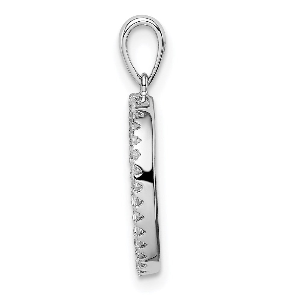 14K Weißgold Diamant Anhänger mit Buchstabe „O“