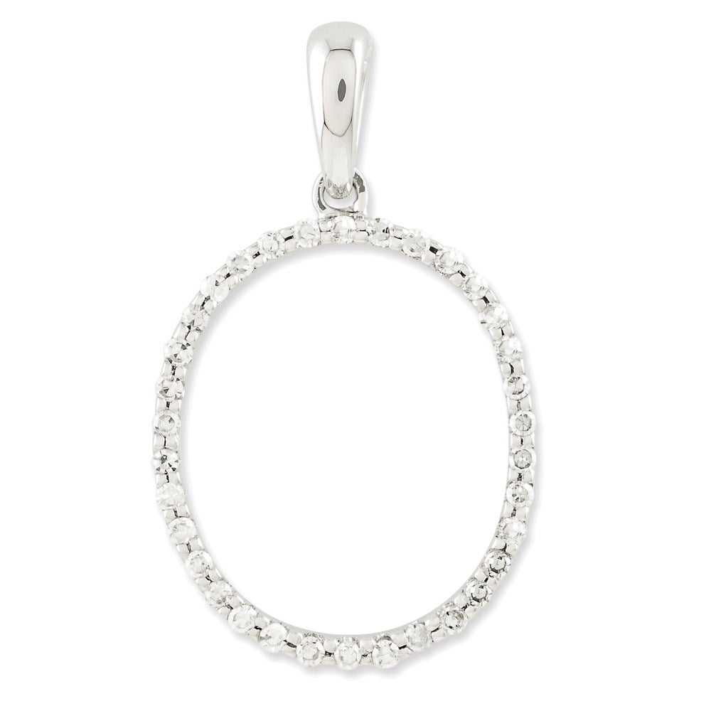 14K Weißgold Diamant Anhänger mit Buchstabe „O“