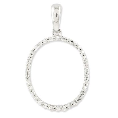 14K Weißgold Diamant Anhänger mit Buchstabe „O“