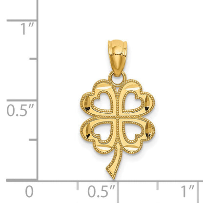14K Gelbgold 14K Vier Blatt Klee Anhänger