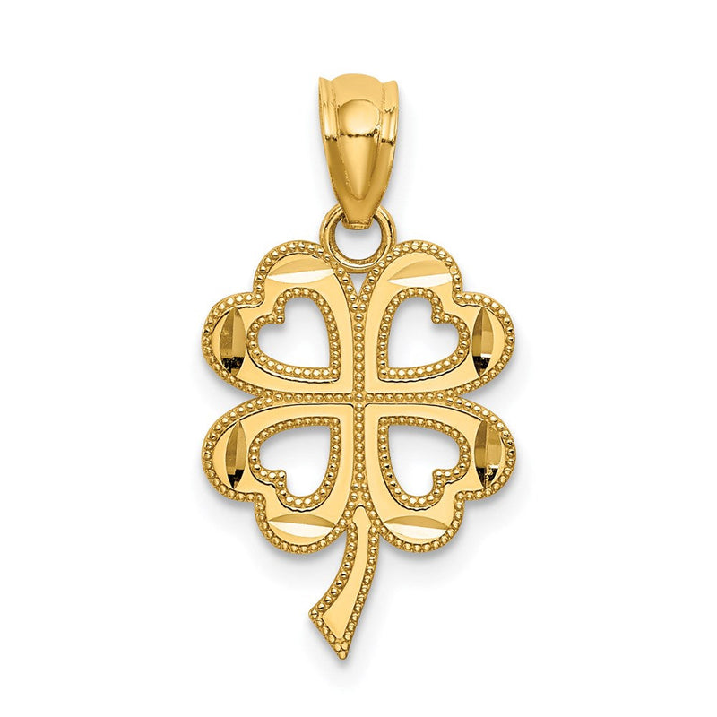 14K Gelbgold 14K Vier Blatt Klee Anhänger