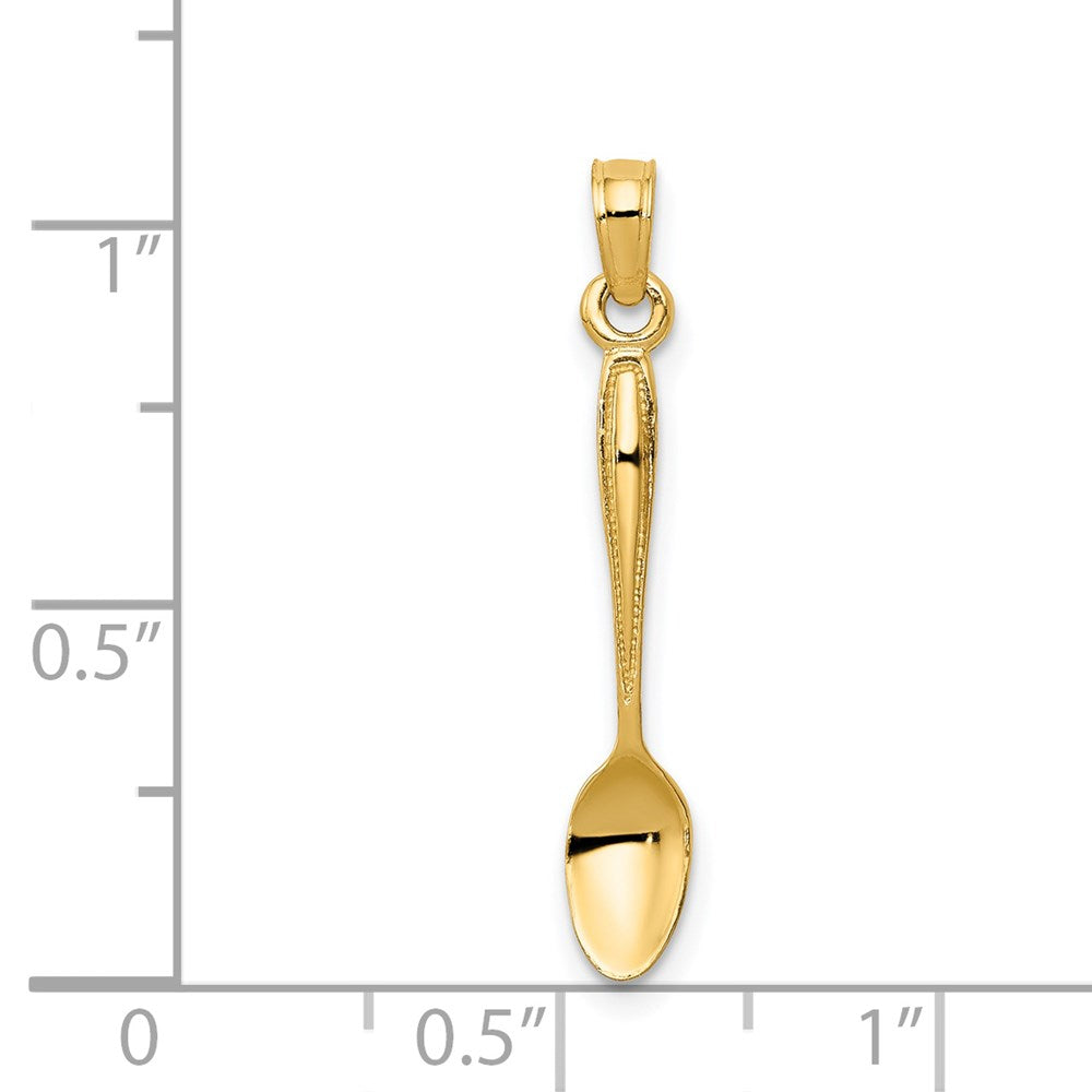 14K Gelbgold 14K 3-d Tisch Spoon Anhänger